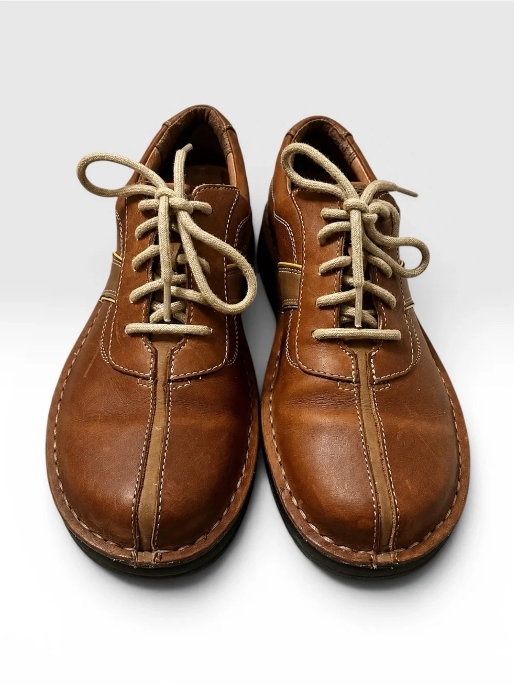 Clarks Men’s Leather Comfort Oxford Shoes Brown Lace Up Active Air Size 8 M